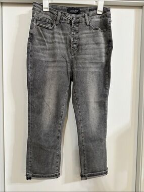 Judy Blue Faded Gray High-Rise Button-Fly Jeans
